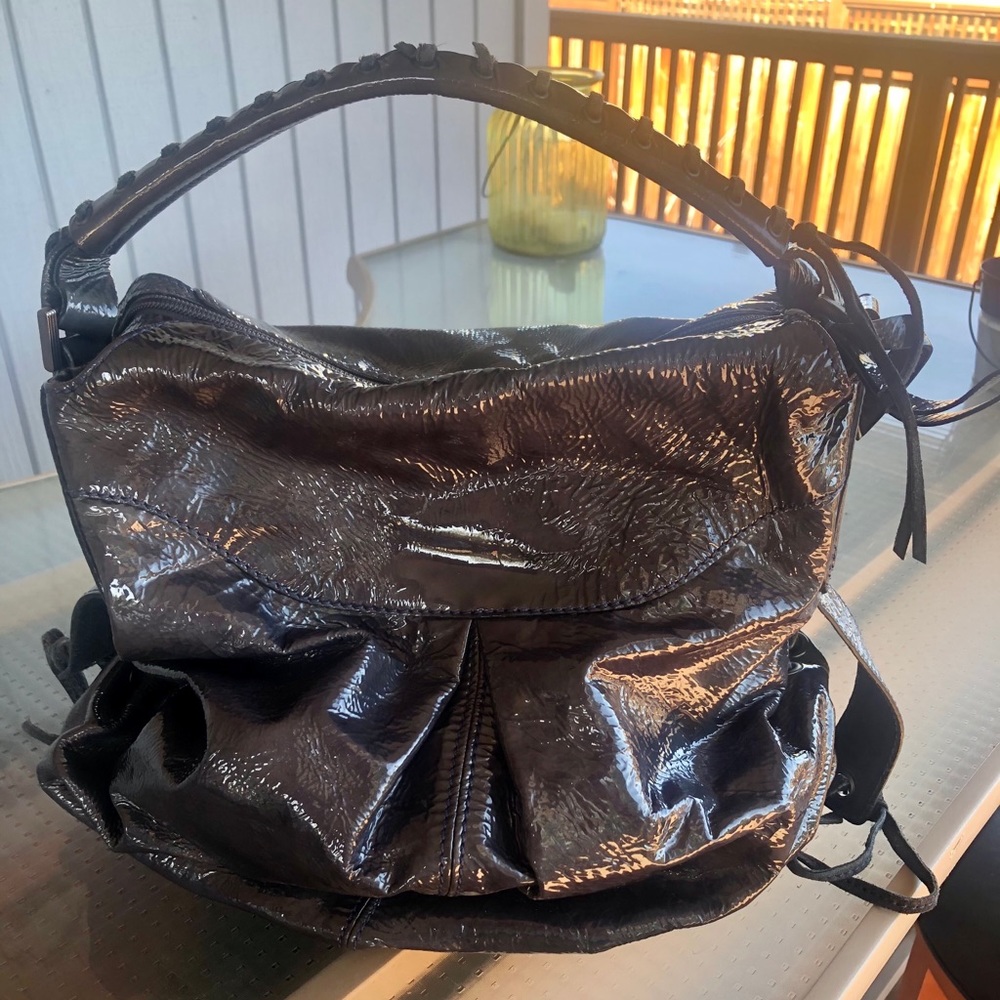 Francesco Biasia Beautiful Navy Blue paten leather